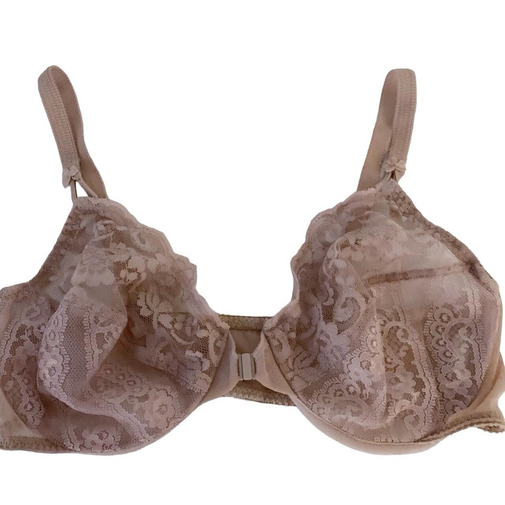 Marylin Monroe Bra Scalloped Floral Lace Blush Nude Taupe Lingerie Beautiful 38B